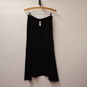 Madewell Asymmetric Drapey Midi Skirt True Black Size 2 Full skirt